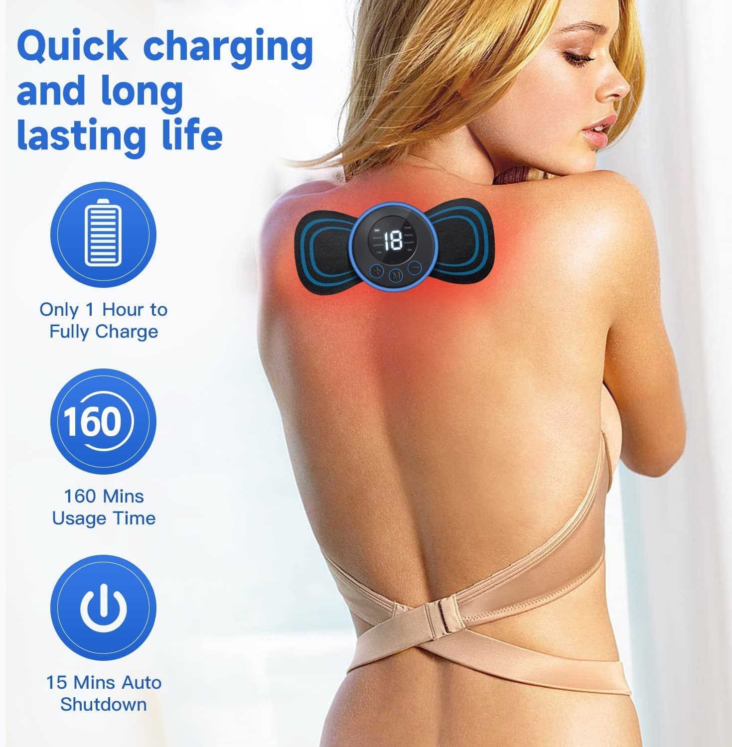 Body Massager,Wireless Portable Neck Massager with 8 Modes and 19 Strength Levels Rechargeable Pain Relief EMS Massage Machine for Shoulder,Arms,Legs,Back Pain for Men and Women Body Massager,Wireless Portable Neck Massager with 8 Modes and 19 Strength Levels Rechargeable Pain Relief EMS Massage Machine for Shoulder,Arms,Legs,Back Pain for Men and Women